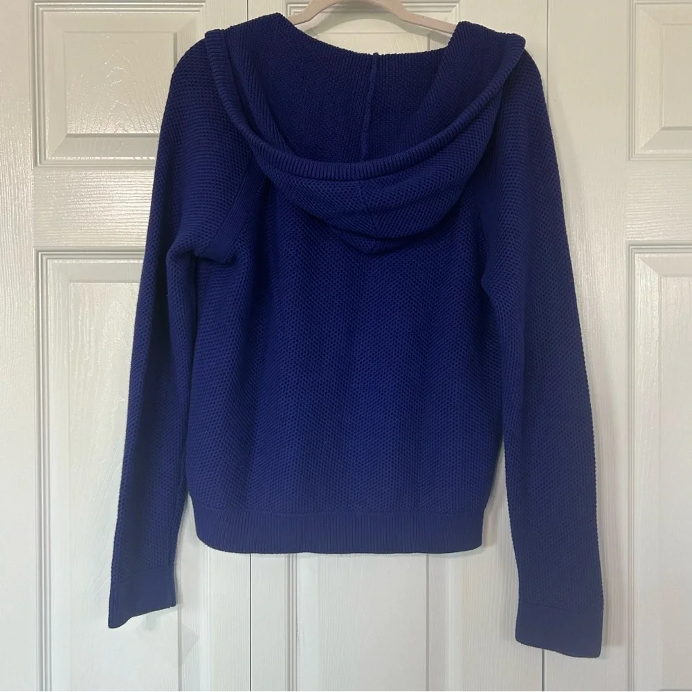 Lauren Ralph Lauren Waffle Knit 100% Cotton Hoodie Purple/Blue Size Large - Picture 3 of 16